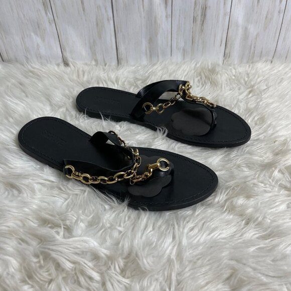 SCHUTZ Lorraine Women’s Black Genuine Leather Slip-On Sandals Size 9.5 - Picture 2 of 7